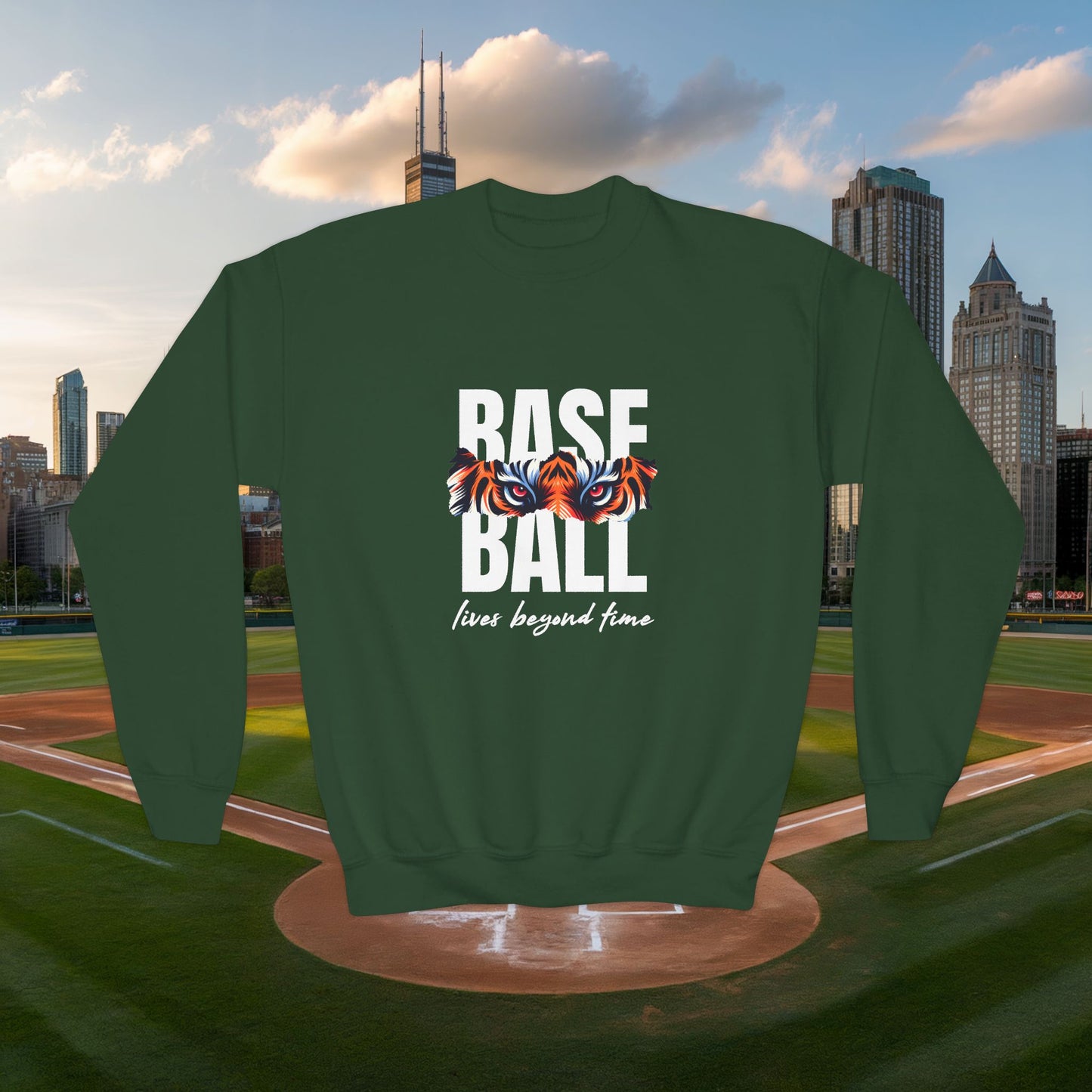 Baseball Lives Beyond Time Youth Sweatshirt