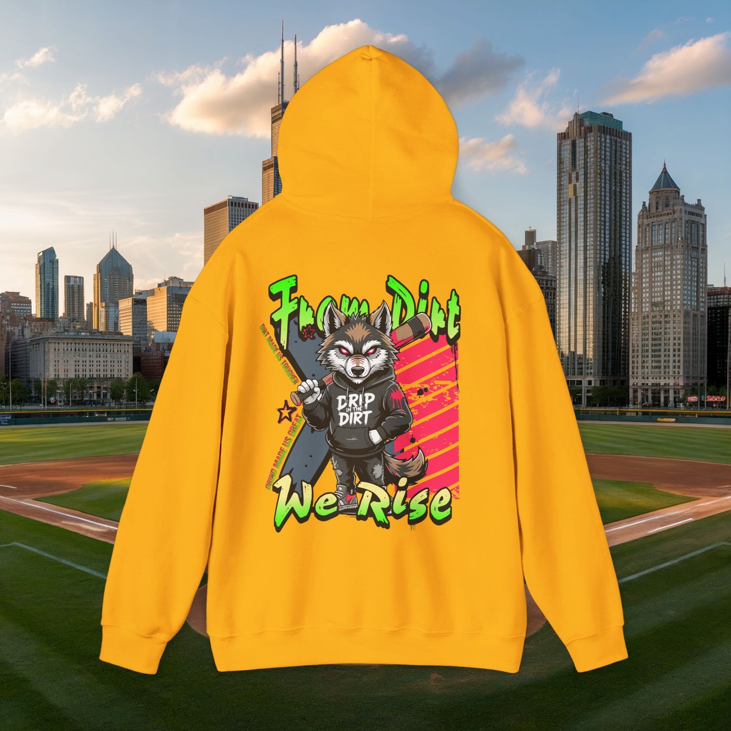 Unisex Streetwear Hoodie - From Dirt We Rise Design