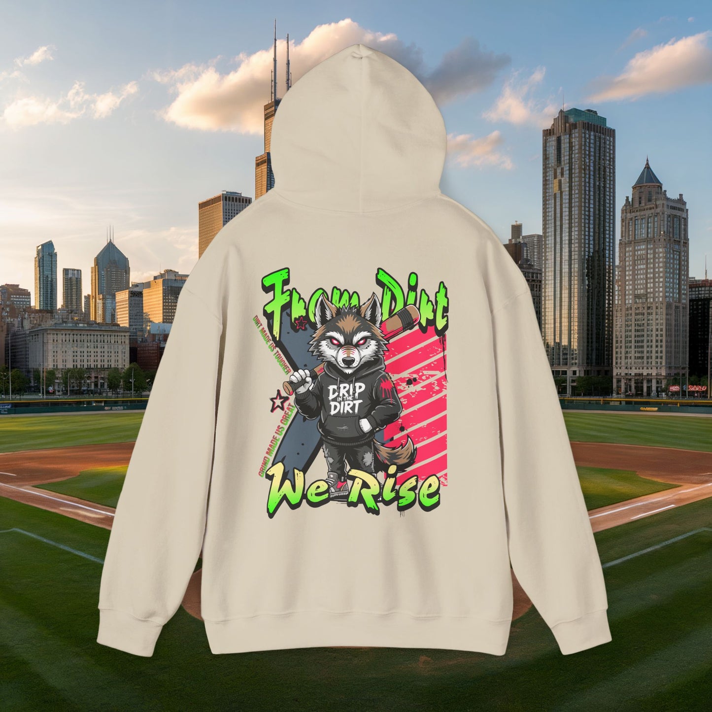 Unisex Streetwear Hoodie - From Dirt We Rise Design