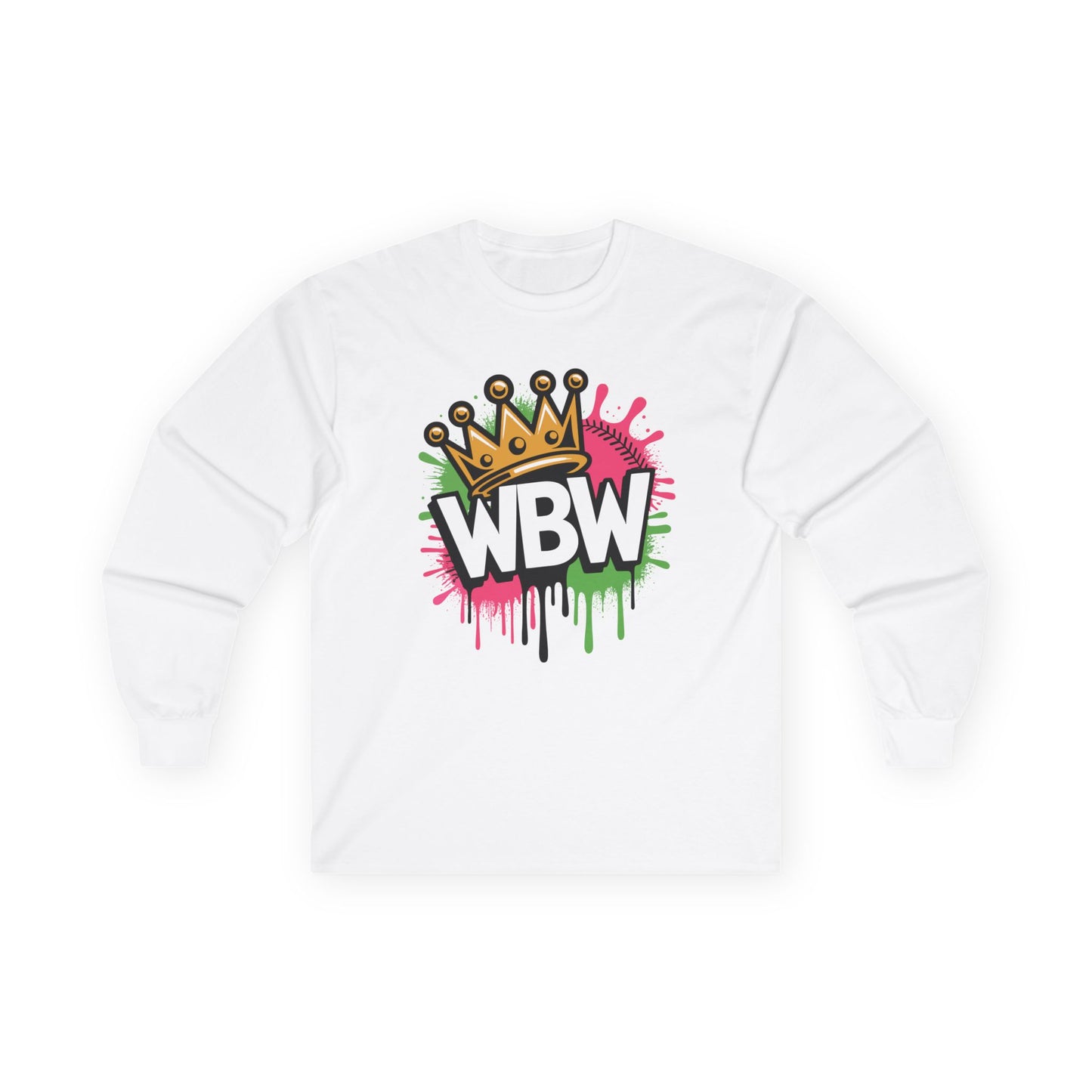 Colorful Crown Tee - Unisex Ultra Cotton Long Sleeve Shirt, Graffiti Style, Streetwear Fashion, Gift for Him/Her, Casual Wear