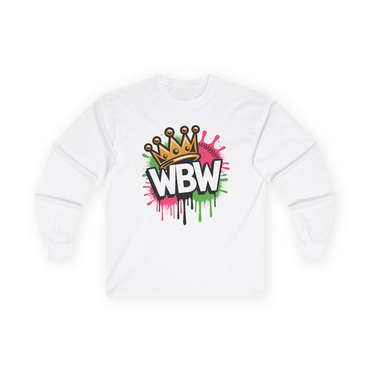 Colorful Crown Tee - Unisex Ultra Cotton Long Sleeve Shirt, Graffiti Style, Streetwear Fashion, Gift for Him/Her, Casual Wear